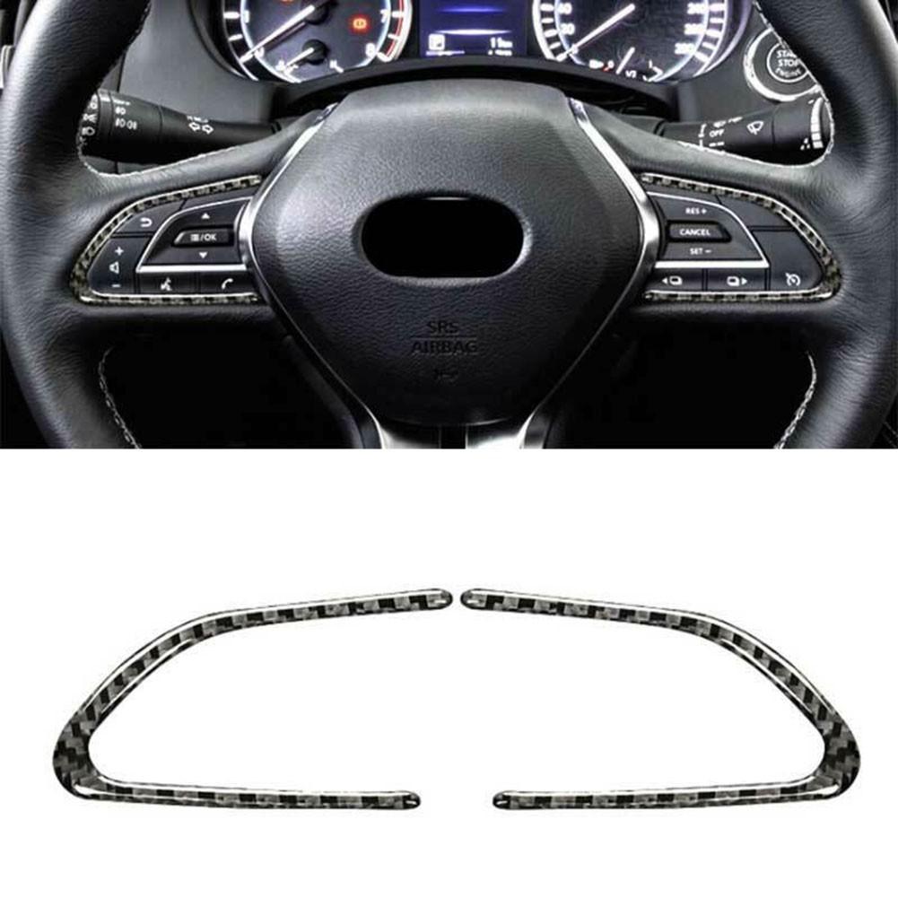 Для Infiniti Q50 Q60 2014-21 гг. Отделка кнопок рулевого колеса из настоящего углеродного волокна
