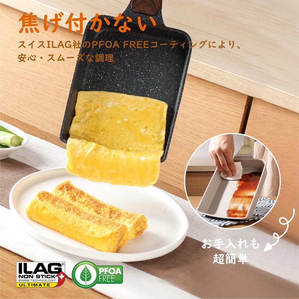 Сковорода SENSARTE Tamagoyaki с газовой горелкой IH PFOA легко и просто с серой лопаткой, 18см15см, антипригарная, совместимая, совместимая, свободная, захват,