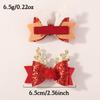 2Pcs/set Glittle Red Gold Bows Hair Clip for Girls Christmas Deer Lucky Hairpin Ponytail Sparkly Headwear Hair Accessories