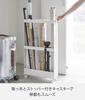 Yamazaki Jitsugyo product with casters Long item storage slim wagon with casters White W13 x D48 x tower slim rack gap storage 1713 (Yamazaki
