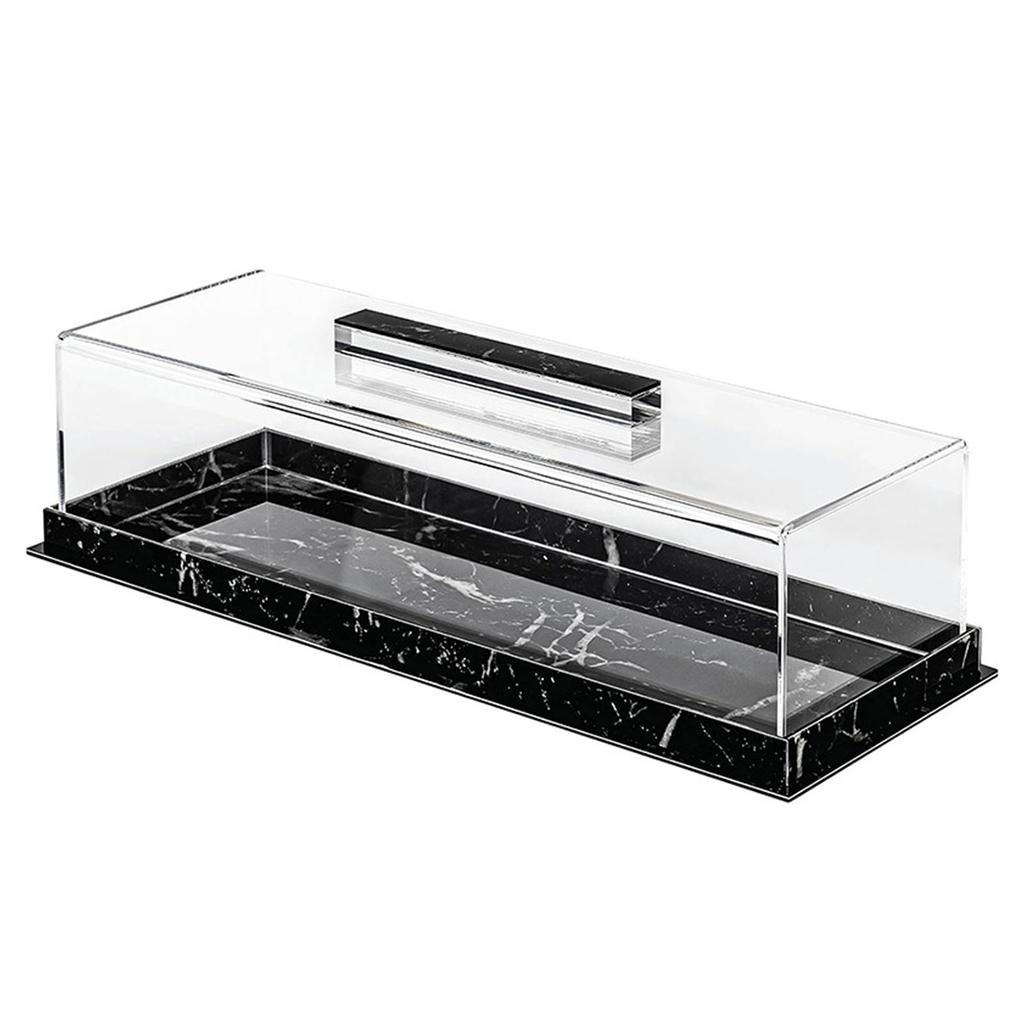 Rectangular Cake Tray Display Box with Clear Lid Acrylic Cake Holder Dustproof Cake Stand Suitable for Cake and Dessert