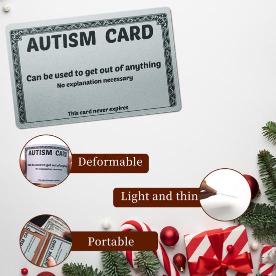 Leave Card Humorous Empathy Cards Wallet-Size Durable PVC Communication Cards for Calm Conversations