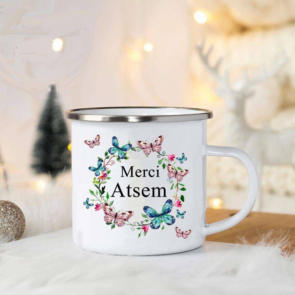 Merci Atsem In France Эмалированные кружки День учителя Напиток Сок Кофе Десерт Какао Молоко Ручка Кружка Праздничные подарки на день рождения