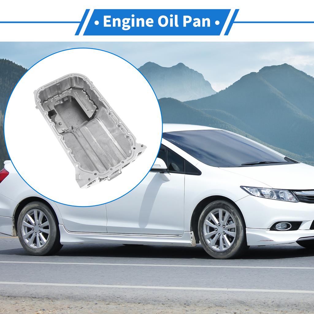 X Autohaux 1 Pc No.2152023601 Engine Oil Pan for Hyundai Elantra Aluminum Alloy Silver Tone