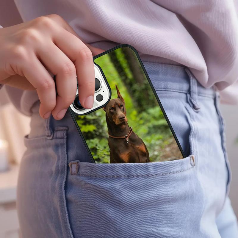 Animals Doberman dog Phone Case For iPhone 17 Air 15 16e 14 13 Pro Max Coque 12 11 Pro Max PLUS cover