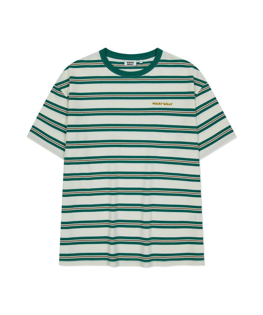 WACKY WILLY Multi-Stripe Short Sleeve T-Shirt Green