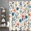 Colorful Flower Shower Curtain, Bathroom Decorative Shower Curtain, Waterproof Shower Curtain with Hooks