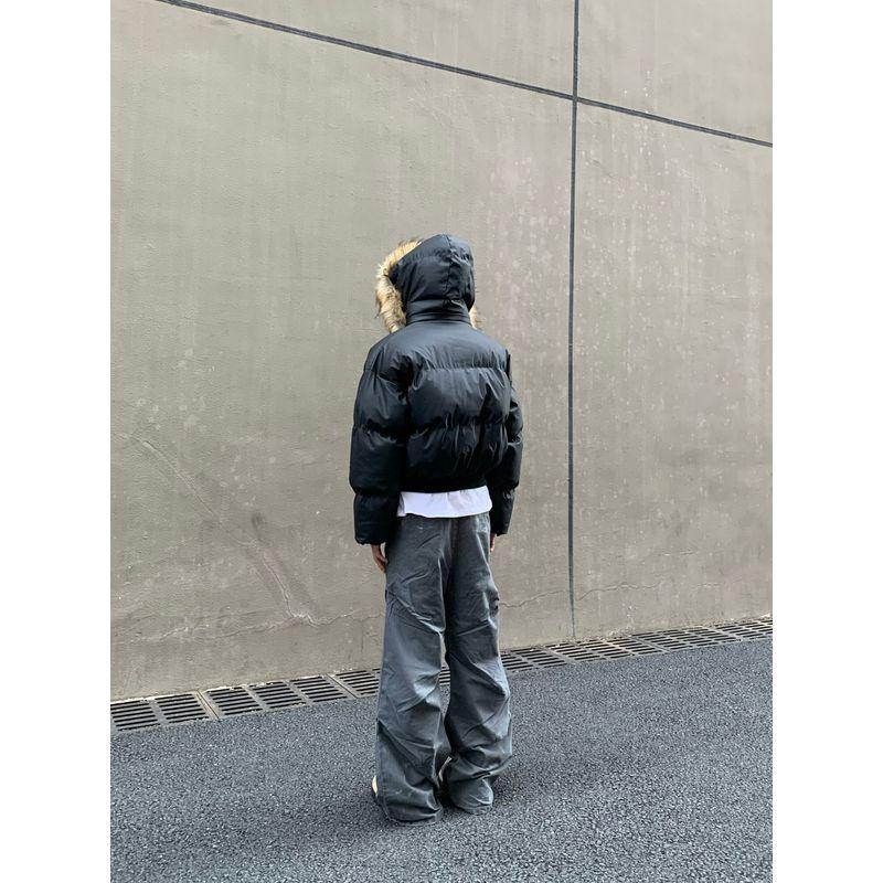 Cabbage Coke Basic Cotton-Padded Coat Detachable Hat/Winter Loose Street Outwear Men and Women Jacket Hooded Cotton Jacket