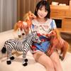 Cute Simulation Brown Pony Doll Plush Toy Zebra Foal Doll Children Companionship Soothing Rag Doll