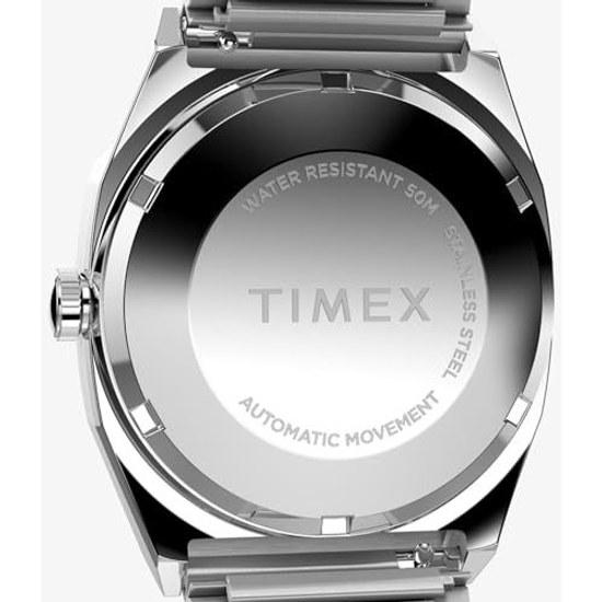 TIMEX Универсальные наручные часы TW2Y07300 Автоматические 5 АТМ Водонепроницаемые Пластик Светло-голубой циферблат Нержавеющая сталь