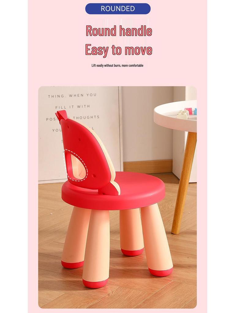 Детский стул со спинкой в виде дракона-динозавра - Утолщенный пластиковый мультяшный табурет