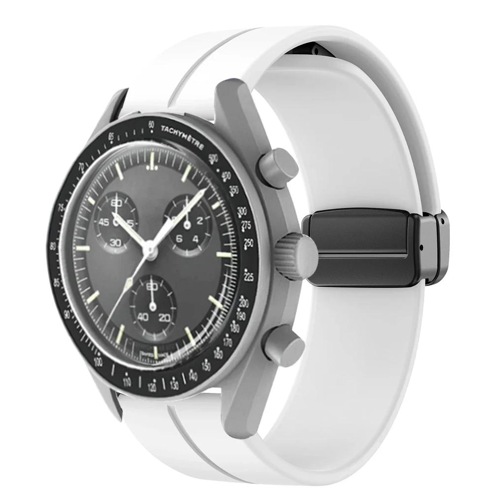 2025 Silicone Strap For Omega X Swatch Joint MoonSwatch Planet Watch Band Metal Magnetic Buckle Wristband Replacement Bracelet