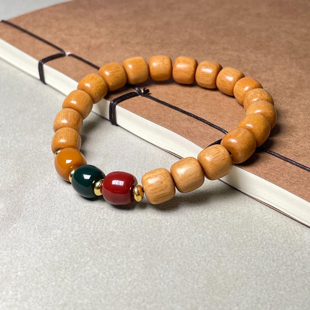 Зеленый сандал, бамбук, светящееся беговое кольцо «Вечная ночь», женский браслет, красный сандал, кровавый сандал, маленький браслет из сандалового дерева для Барби