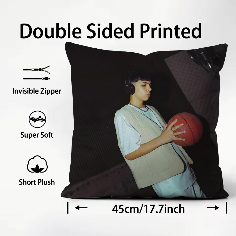 MMilo JJ Rapper Cushion Cover Plush Fabric Soft DoubleSided Printed Sofa Warm Winter Home Child Gift Pillow Case