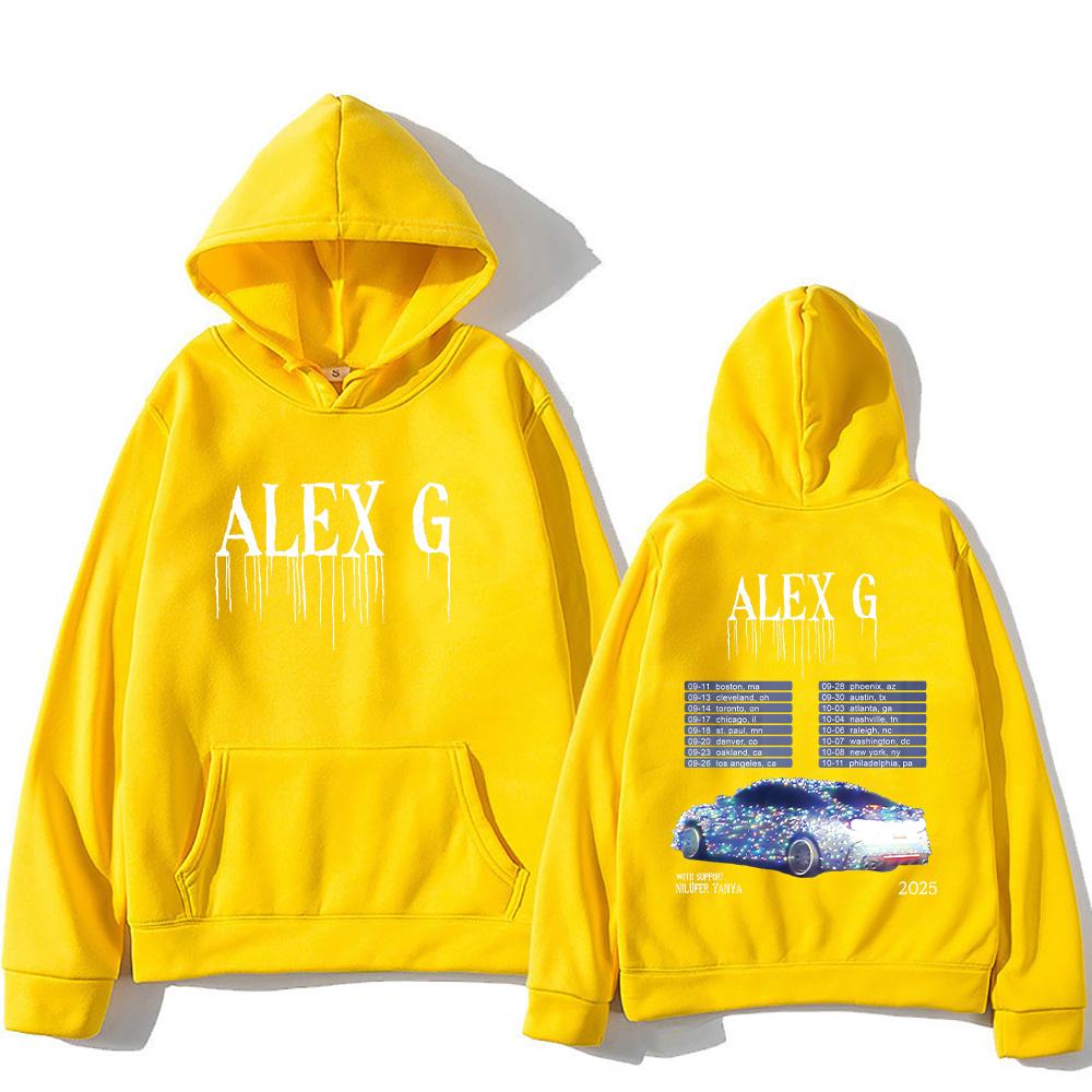Худи Alex G Artist Модные толстовки Alex G Tour для женщин и мужчин, повседневная флисовая одежда, худи с графикой с двух сторон, Y2K