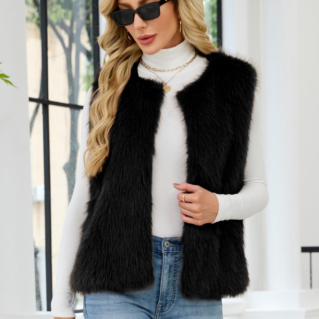 Модный женский жилет с V-образным вырезом, куртка без рукавов