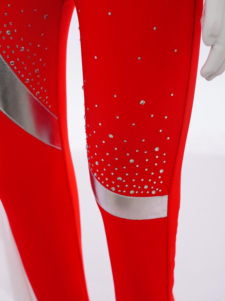 Девочки Гимнастический Купальник Прозрачная Сетка Рюши Дизайн Асимметричный Длинный Рукав Невидимая Молния Купальник На Все Тело