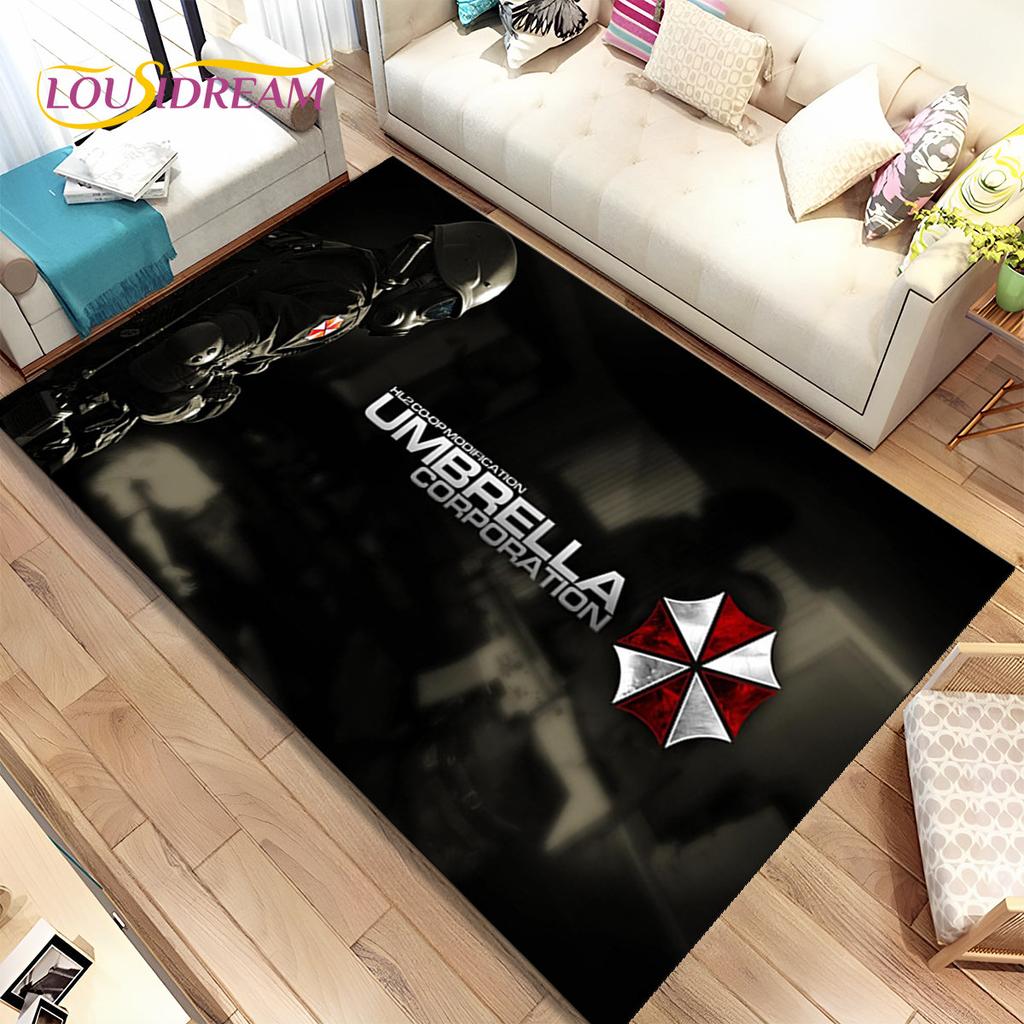 3D R-Resident Evil Games Gamer Area Rug, ковер для гостиной, спальни, дивана, коврика для двери, детский игровой нескользящий коврик