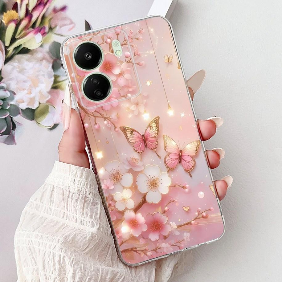 For Xiaomi Poco C65 Case Poco C75 Cover Fashion Butterfly Soft Silicone Capa Phone Back Cover For Xiomi Poco C65 C75 C 65 Bumper