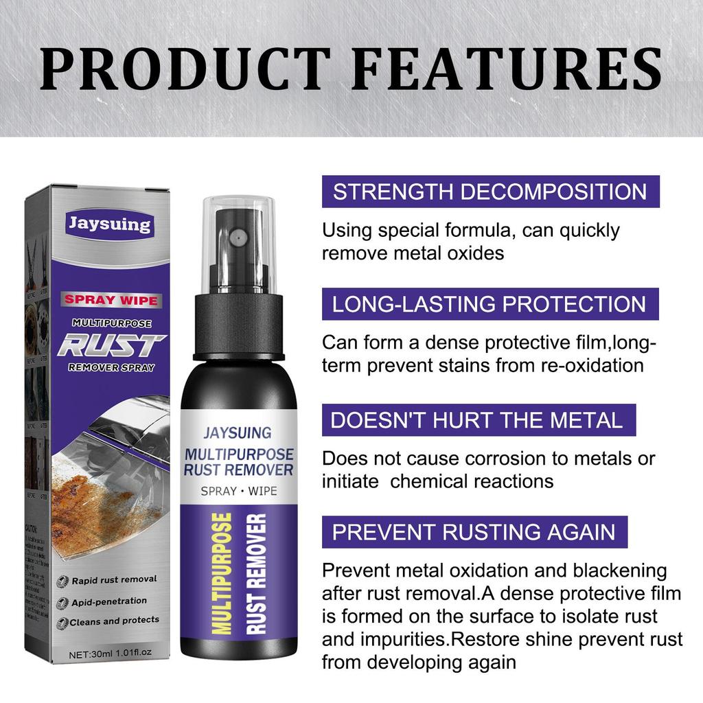 Super Rust Remover Spray Metal Surface Chrome Paint Car Iron Cleaning Efficient Rust Converter Car Anti-rust Spray Accessories 30/50ml
