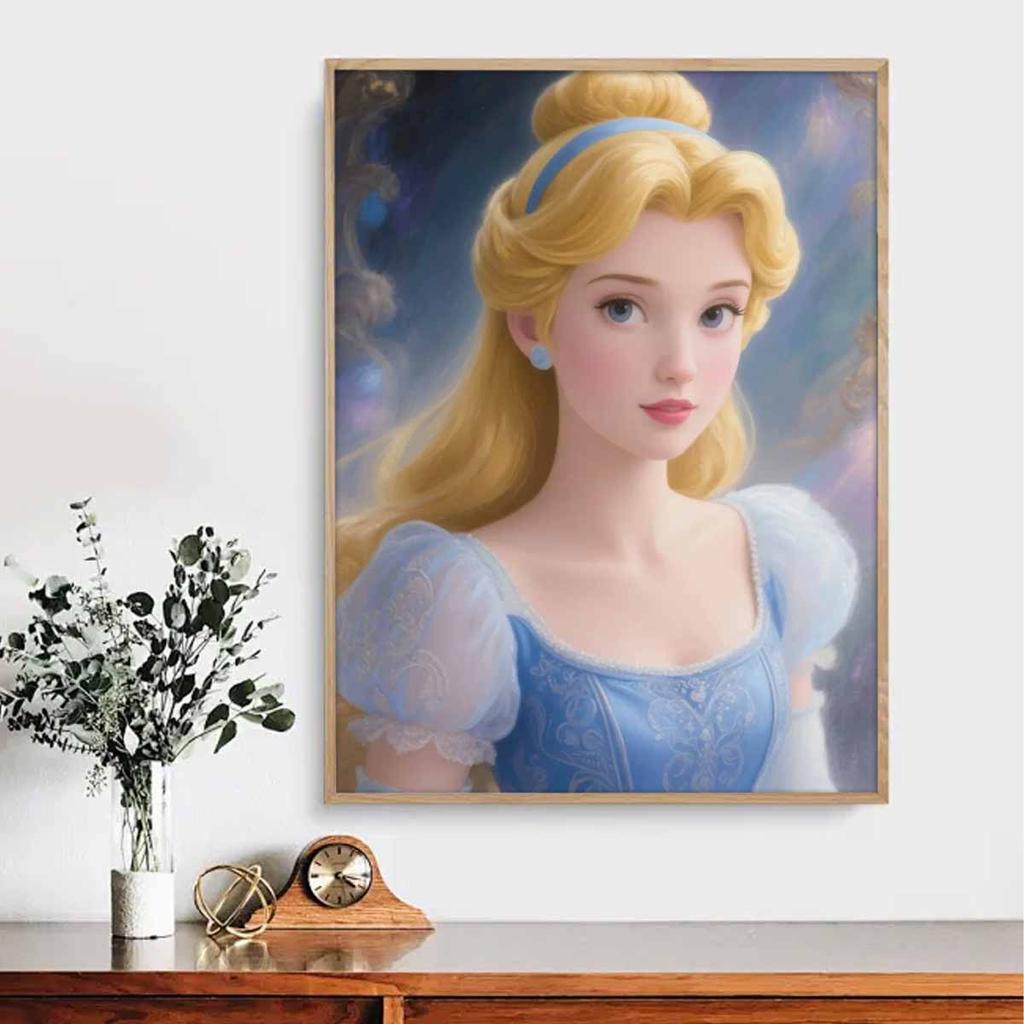 DIY Diamond Painting The Princess In The Oil Painting Cross Stitch Kit Mosaic Art Diamond Painting Full Circle Diamond Home Decoration