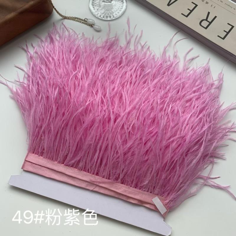 Ткань с отделкой из страусиных перьев 10-15 см Аксессуары для одежды DIY Украшение юбки Декольте платья Манжеты Перья