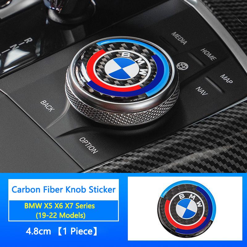For BMW M X1 X3 Carbon Fibre Car Knob Sticker Decoration Accessories For BMW 1 2 3 4 5 7 Series X1 X3 X4 X5 X6 X7 F10 F20 F30 G20 G30 F15 F16