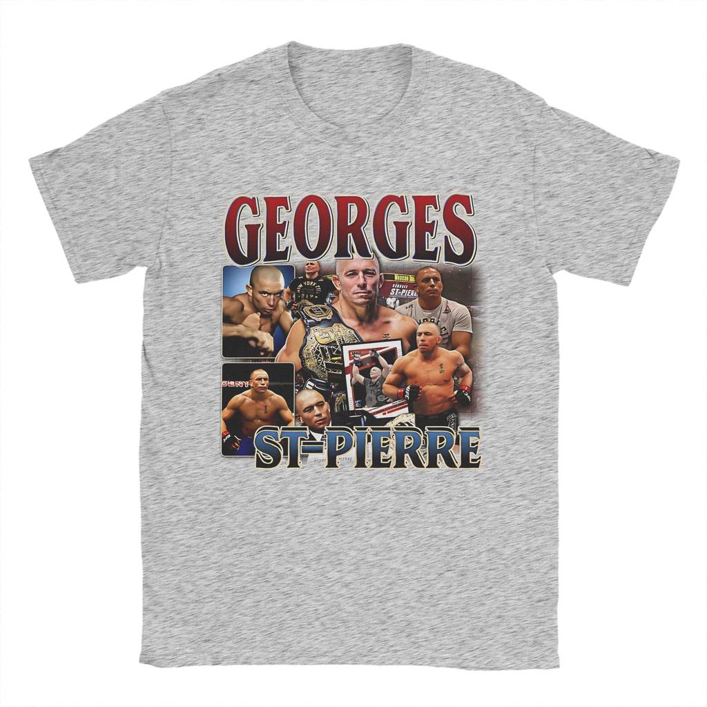 Футболки Georges St Pierre для мужчин Хлопок Новинка Футболка С круглым вырезом Футболка С коротким рукавом Топы С графическим принтом