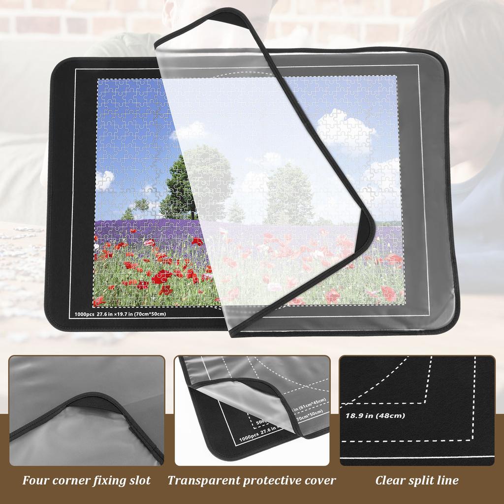 Foldable Puzzle Blanket Easy To Store Versatile Jigsaw Board Design with Dust Cover for Your Kid Home Decoration