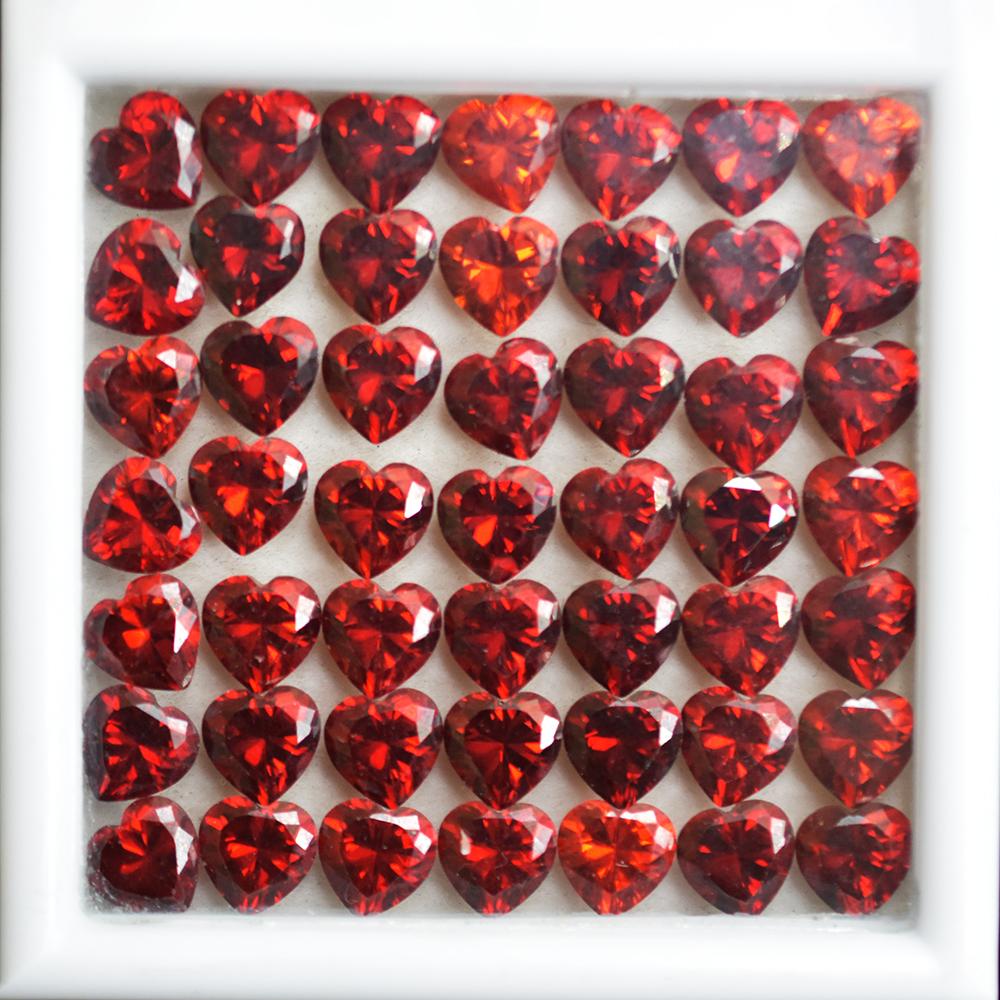 Natural Orange Sapphire Loose Gemstone 6x6 mm 4 pcs Lot Fire Heart Cut September Birthday Birthstone