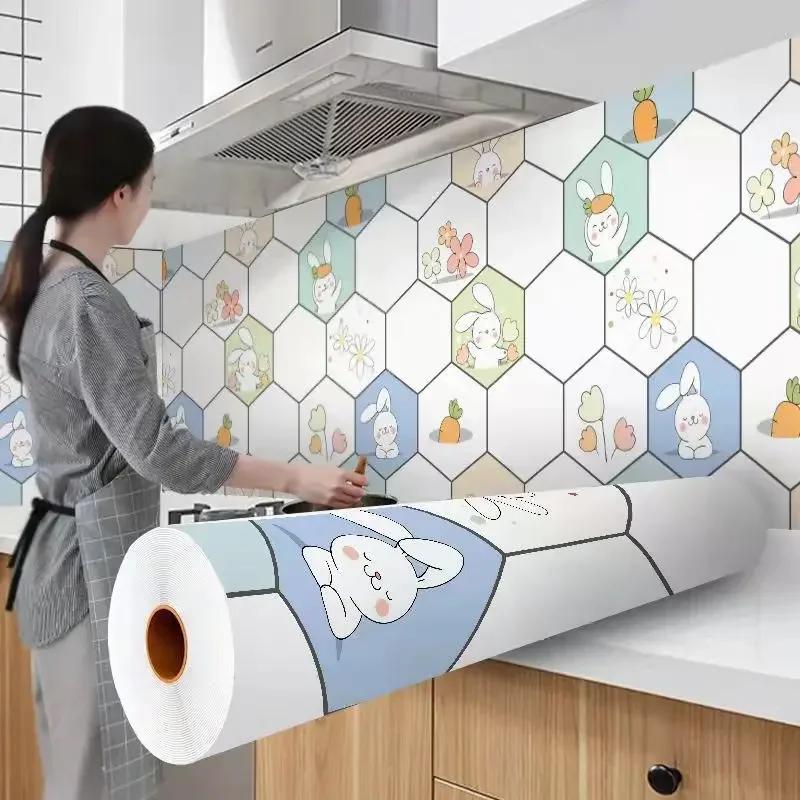 Кухонная плита Маслостойкая наклейка Водонепроницаемые термостойкие обои Кухонное украшение Самоклеящаяся контактная бумага