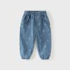 David Bella Children's Pants 2026 Spring New Style Girls' Jeans Pure Cotton Baby Jogger Pants Class a Long Pants
