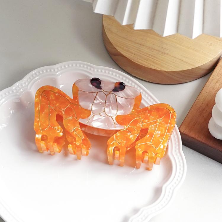 Stylish and Creative Oversized Crab Acetic Acid Hair Clip, Cute Yellow Women's Animal Paw Clip, Available in the USA.
