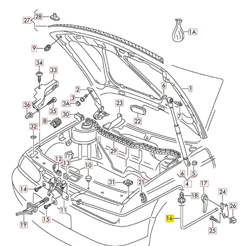 Защелки Замок Тросик Открытия 1J1823531C 1J1823531B для MK4 1999-2005 Тросик Открытия Капота Запасные Аксессуары
