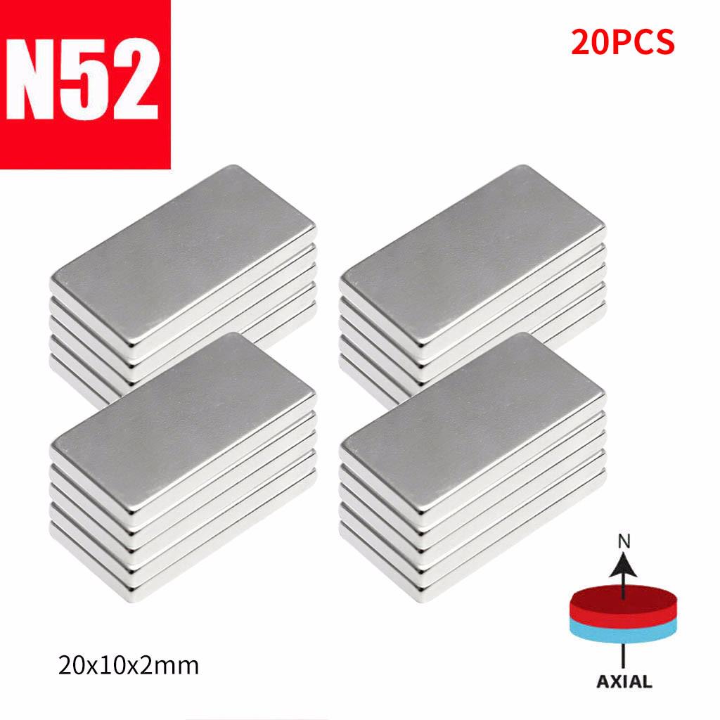 N52 20x10x2mm Neodymium Block Magnet Rare Earth Magnets 10/20/30/60PCS