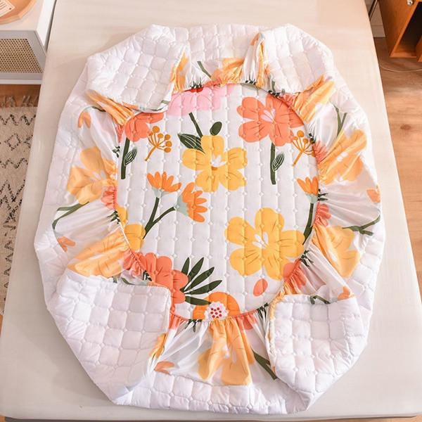 Bed Sheets Fitted Sheet Print Thicken Mattress Cover for Bed Bedspread Non-slip Bed Pad Protecotr Cover Bed Mat Cover No Pillowcase