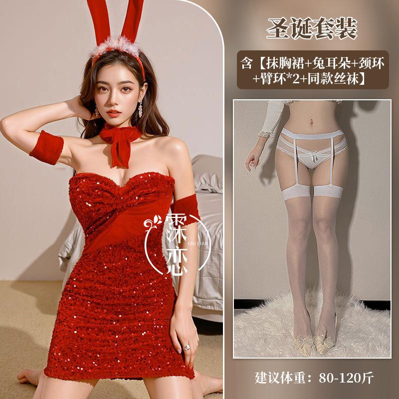 Sexy lingerie christmas party clothes, sexy christmas clothes cos bunny dress new date suit