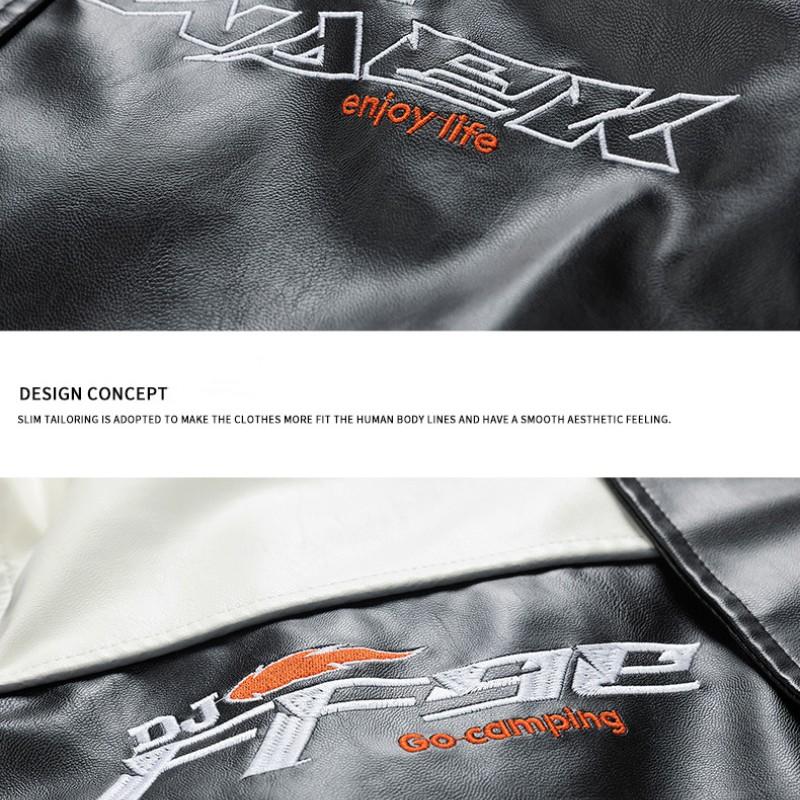 Осенне-зимняя новая мужская куртка из искусственной кожи, мотоциклетная куртка с воротником-стойкой, корейская облегающая модная мужская одежда