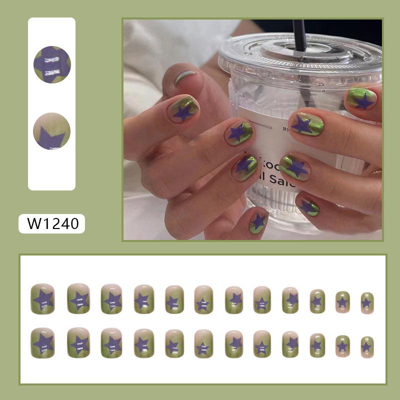 Европейская и американская мода свежие цветы нейл-арт планшеты легкие роскошные накладные ногти готовые 24 шт съемные носимые ногти