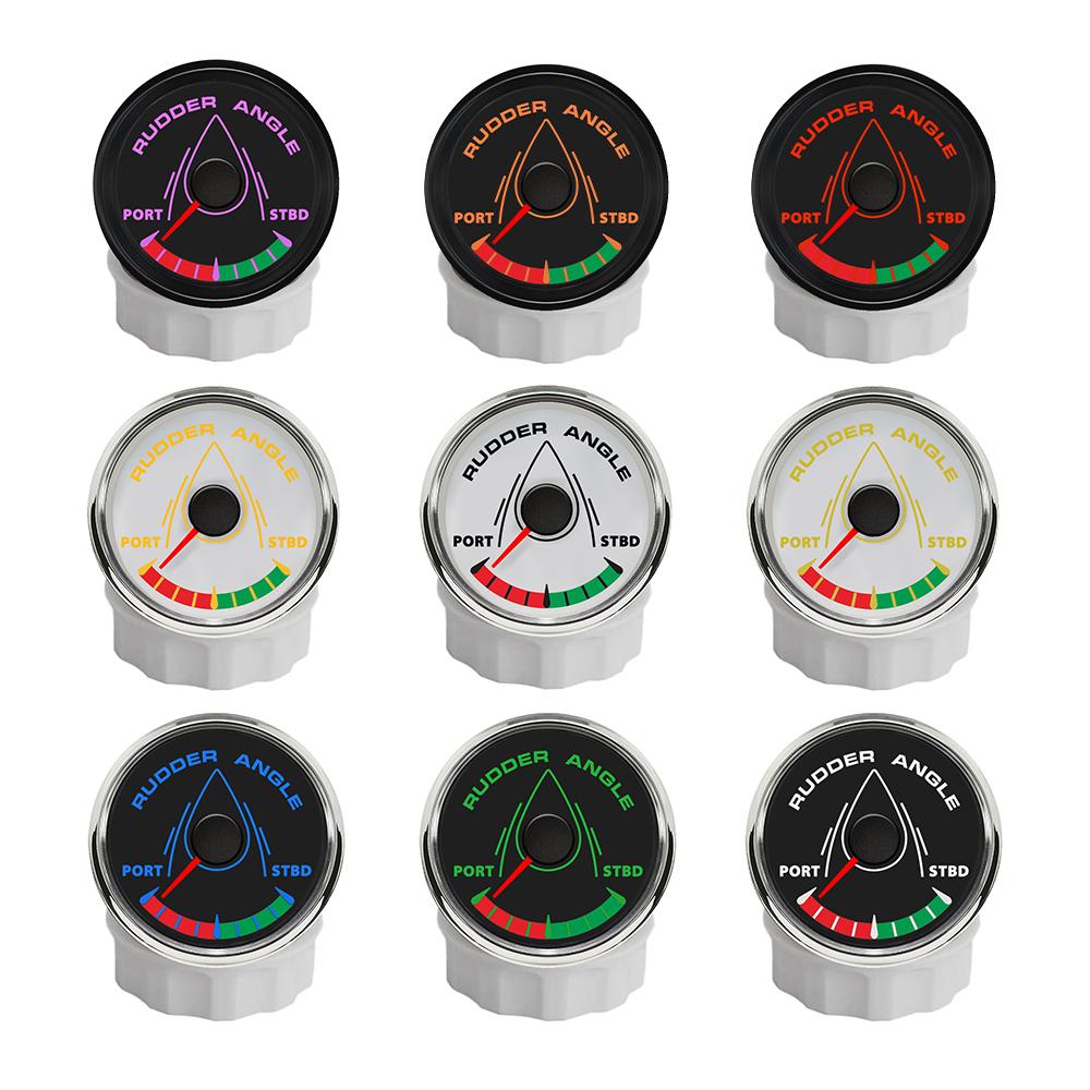 Newest Boat 52mm Rudder Angle Gauge Meter Signal 0-190ohm with 8 Colors Backlight for Ship Yacht Vessel 9-32V