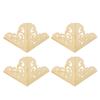 4 Pack Furniture Corner Protector Wooden Desk Edge Jewelry Gift Box Cabinet Corner Guard Set Brass