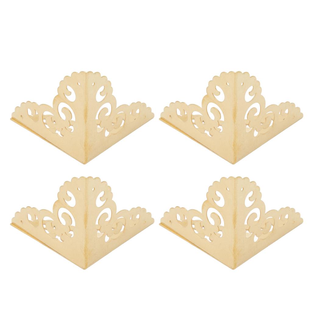 4 Pack Furniture Corner Protector Wooden Desk Edge Jewelry Gift Box Cabinet Corner Guard Set Brass