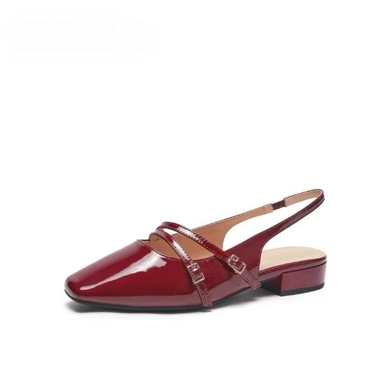 Мода 2025 Лето Новые Женские Сандалии Элегантные Мюли с Закрытым Носком Однотонные Удобные Женские Сандалии Роскошные Сандалии