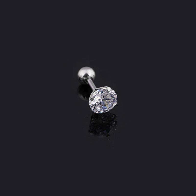 2Pcs Medical Titanium Steel Zircon Ear Studs Korean Girls Men's Diamond Earrings Fashion Ear Bone Studs