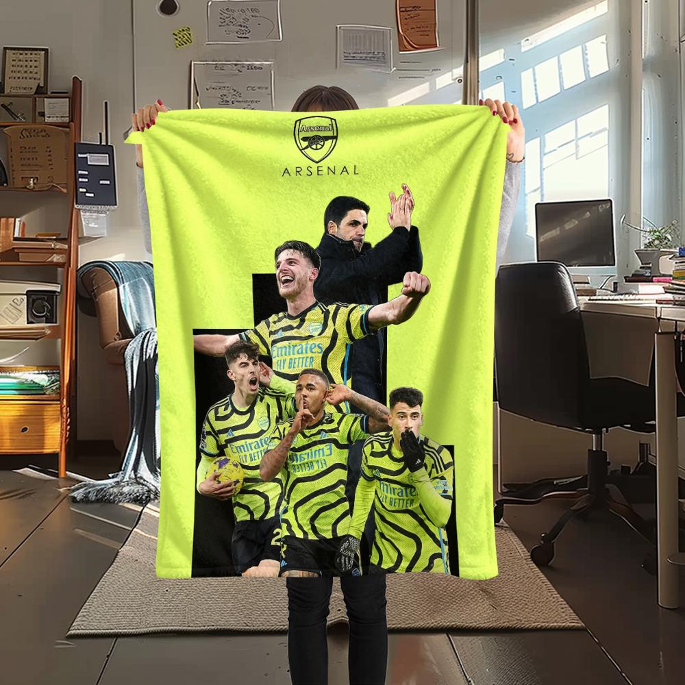 Футбольная команда Арсенал, Фланелевое одеяло с узором, Высокое качество, Удобное для всех сезонов, Домашний декор, Тепло и уют, Идеально для подарков.
