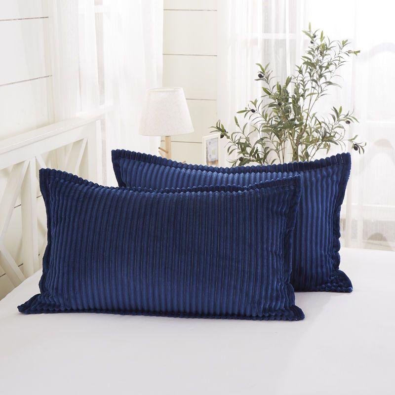 Fleece Pillowcase Pair with Double-sided Winter Thickening Single Double Warm Flannel Coral Velvet Adult Pillowcase