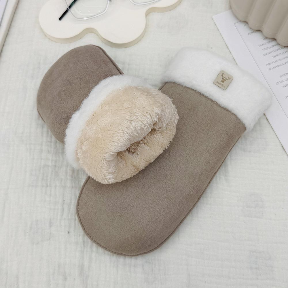 Варежки осень-зима плюс бархат теплые для студентов, велоспорта, холодной погоды - ветрозащитные перчатки