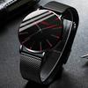 Minimalist Men's Fashion Ultra Thin Watches Simple Men Business Stainless Steel Mesh Belt Quartz Watch
