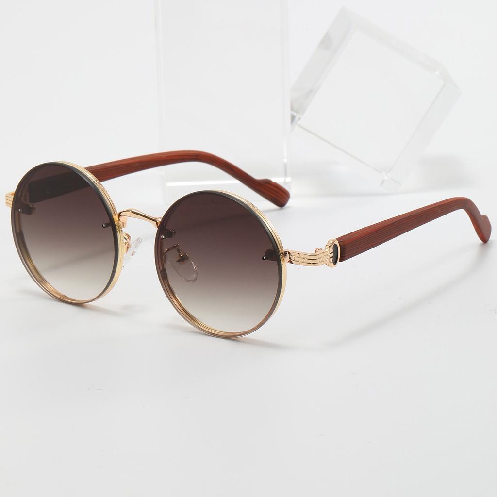 Fashion New Retro Round Frame Metal Punk Sunglasses Fashion Versatile Men's Personalized Sunglasses