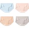 Jingdong Zao Women's Pure Cotton Antibacterial Mid-Waist Briefs 4-Pack
